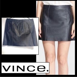 Vince Bitone 100% Leather Mini Skirt Size 4